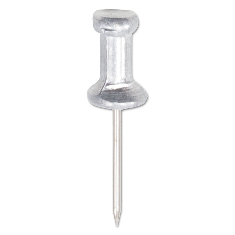 Advantus GEM CPAL5 Aluminum Head Push Pins, Aluminum, Silver, 5/8-Inch, 100/Box - Image 1